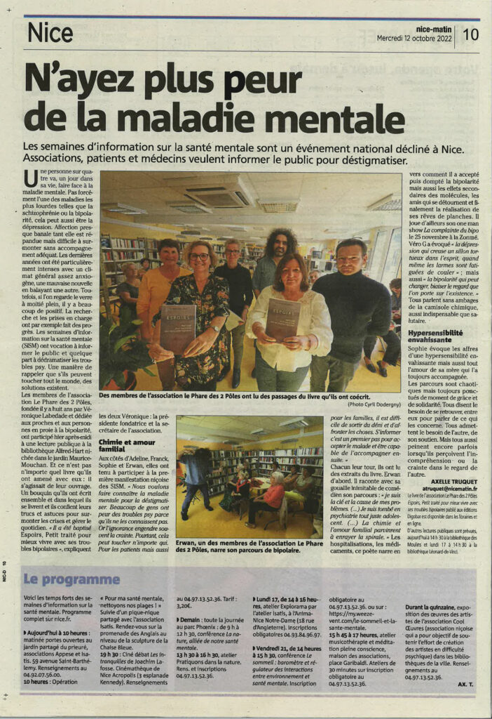 Article - NICE MATIN -Livre Espoirs